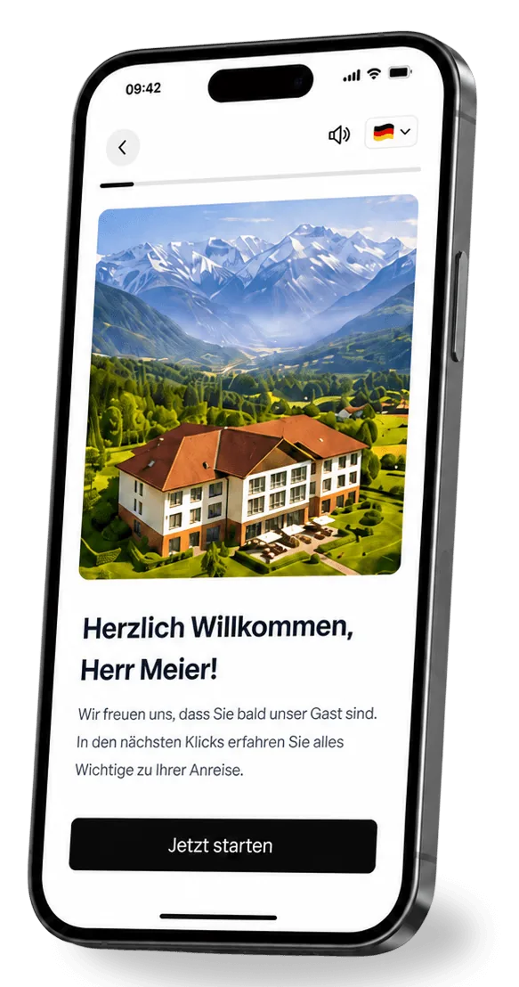 Willkommens-Szene des Anreise-Assistenten
