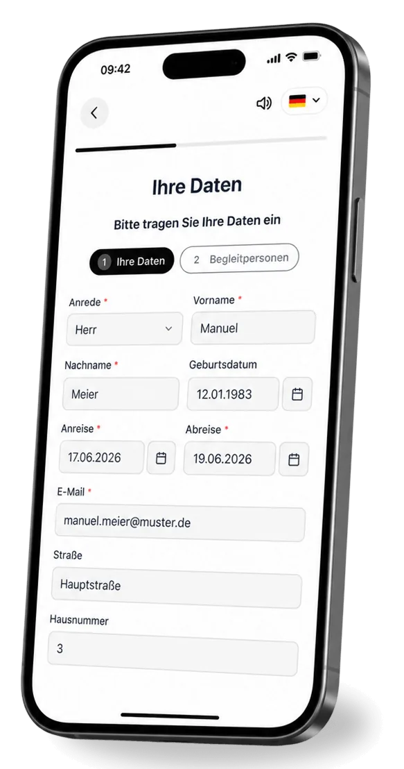 Digitale Gästedaten-Erfassung